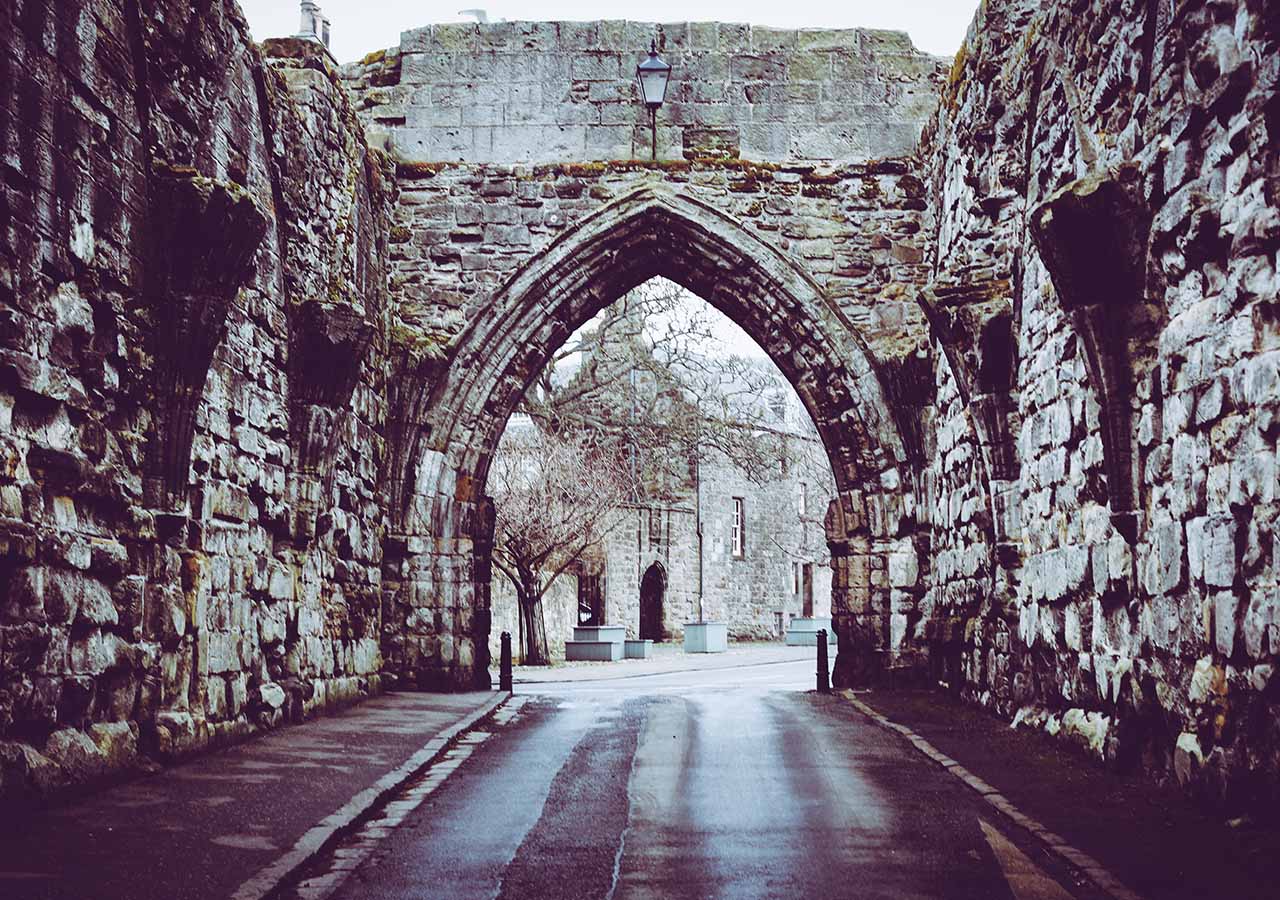 An old street in St Andrews in Scotland