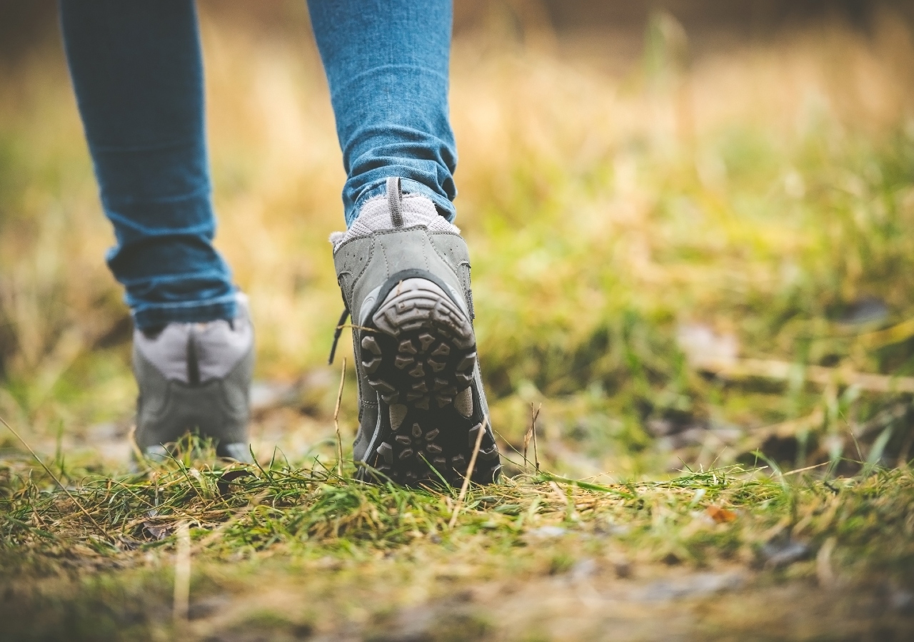 walking boots in the countryside