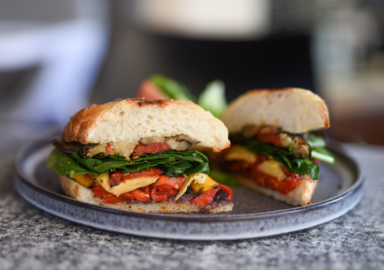 Tasty foccacia on plate