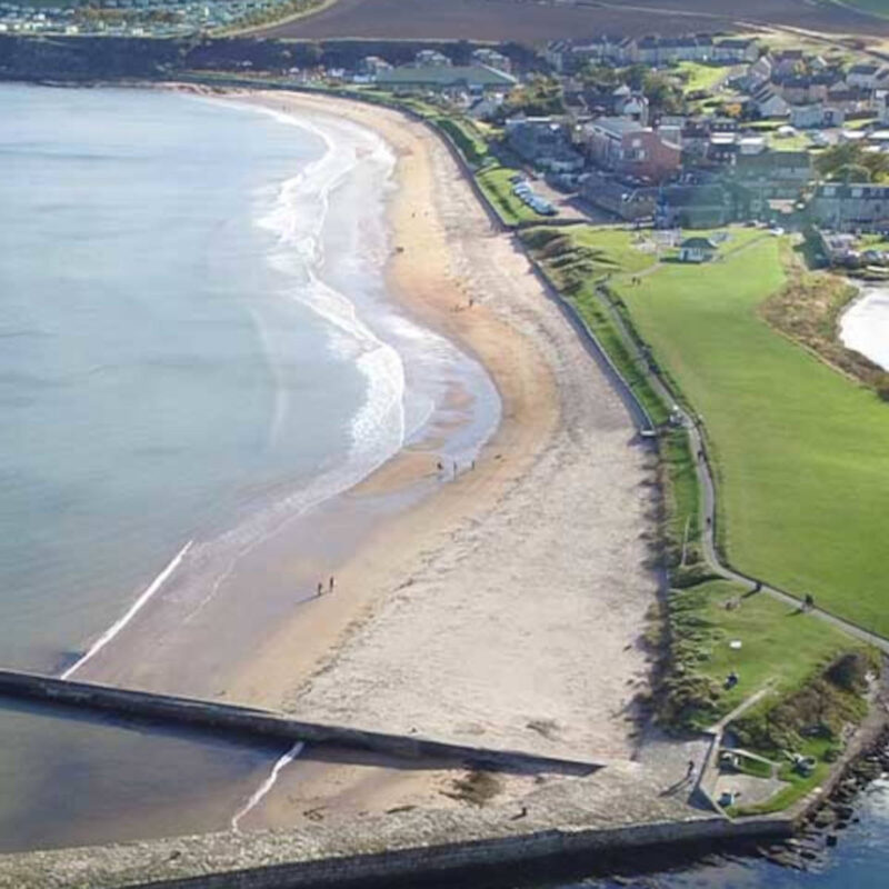 The harbour and East Sands at St Andrews.